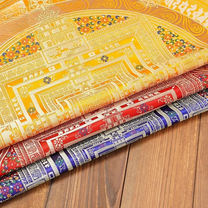 Tibetan Mandala Table Cloth Decorative Thick Brocade Silk Fabric Hand Embroidered Cushion Pad Buddha Altar Mat