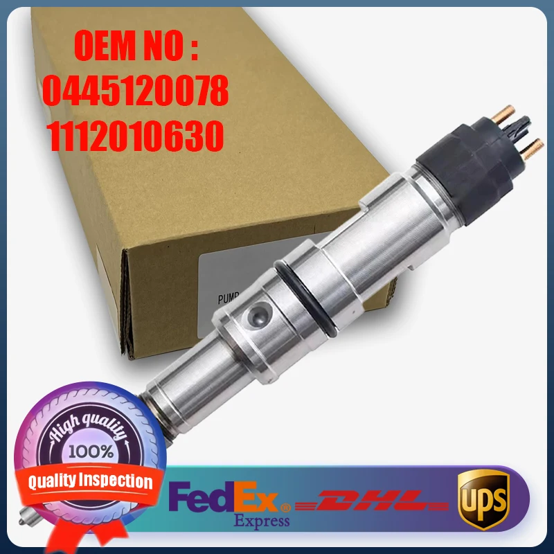 

New High Quality Diesel Engine Parts Fuel Common Rail Injector 0445120078 0445120393 1112010630 for FAW and Kinglong