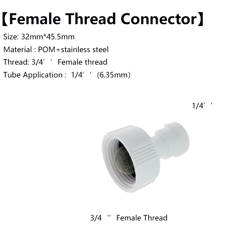 3/4 inch Inter Thread to 6mm Slip Lock Quick-connectors Butt Quick Connector Pneumatic Pipe Fittings Mist Cooling Nozzle Tools