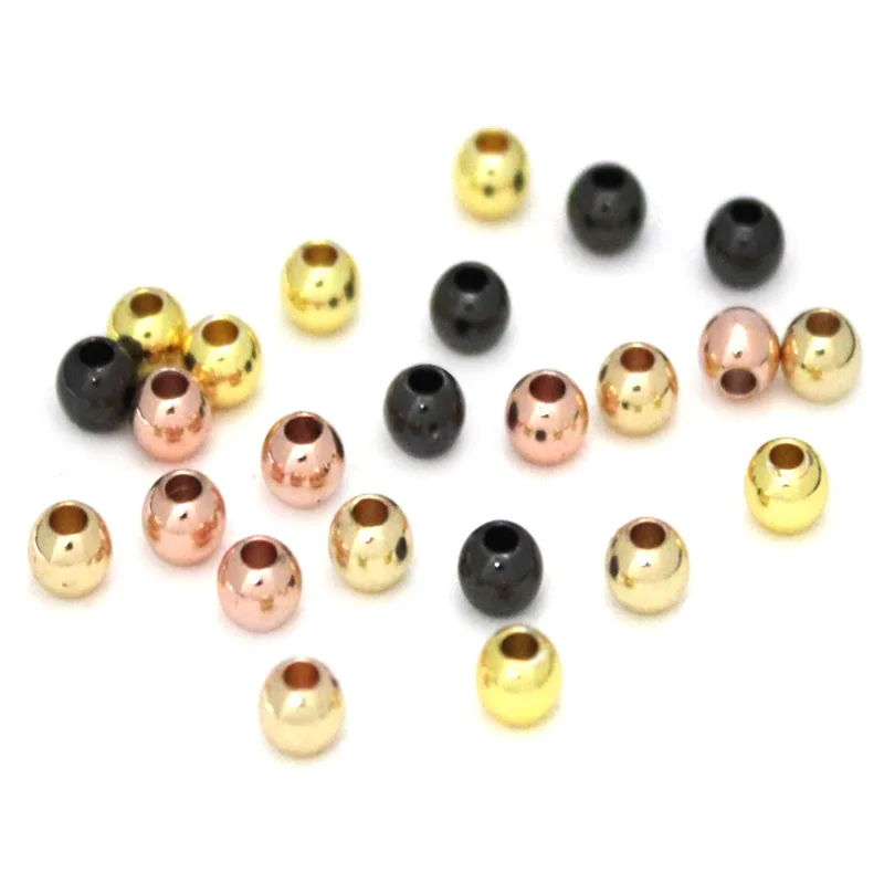 20-100PCS Stainless Steel Metal Ball Spacer Beads Charm Loose Beads Accessories for Bracelet Handmade Jewelry Making Findings