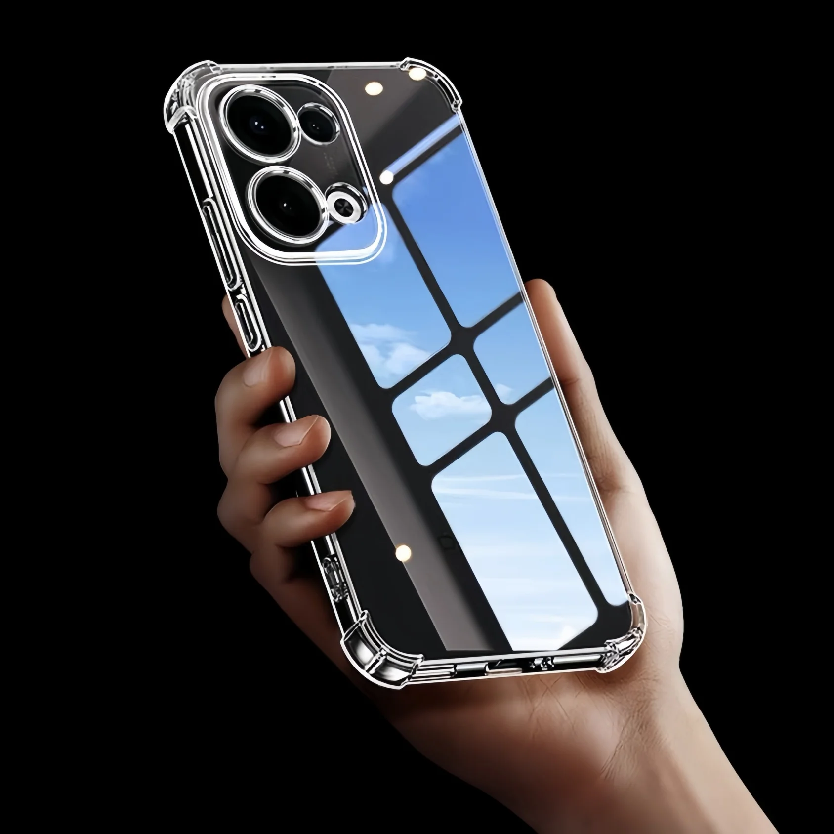 Transparent TPU Shockproof Protection Case For OPPO Reno 16 / Reno16PRO / Reno16F / Reno14F / Reno 13F - Clear