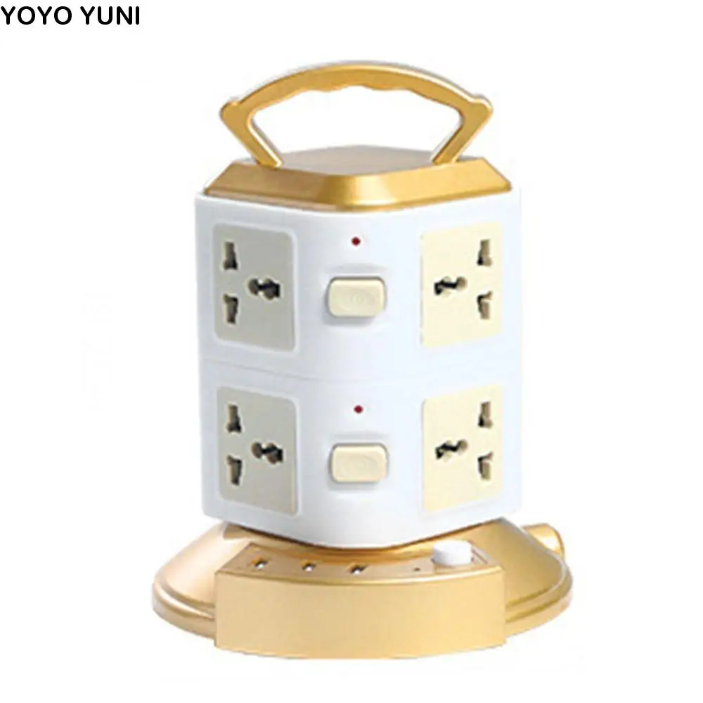 

2m Extension Cord Outlet Power Strip Universal UK EU US Multi-Plug Outlet Power Button Safe Independent Switch