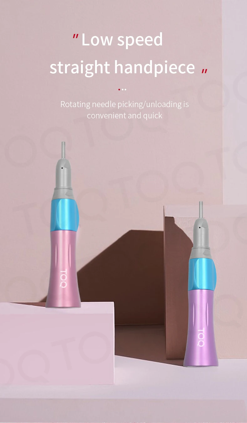 TOQ 3Pcs/Set Dental External Low Speed Handpiece Kit 2/4Holes Pneumatic Air Turbine Motor 6 Optional Colors Autoclavable Tool