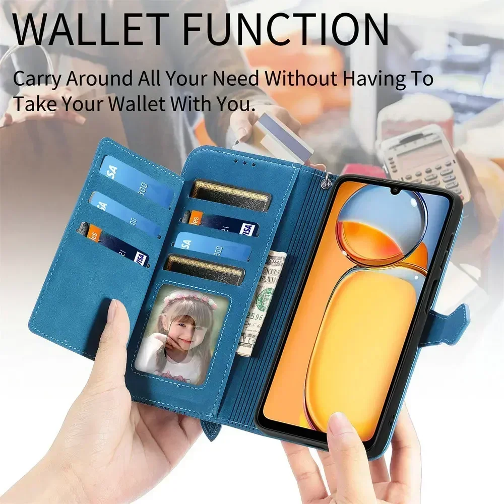 ل Poco F8 Ultra X7 Pro M7 F7 C85 5G محفظة حافظة سستة جلدية Crossbody حافظة للبطاقات eتوي Poco F7 حافظة Mi X 7 F 8 C85 كتاب Funda #5