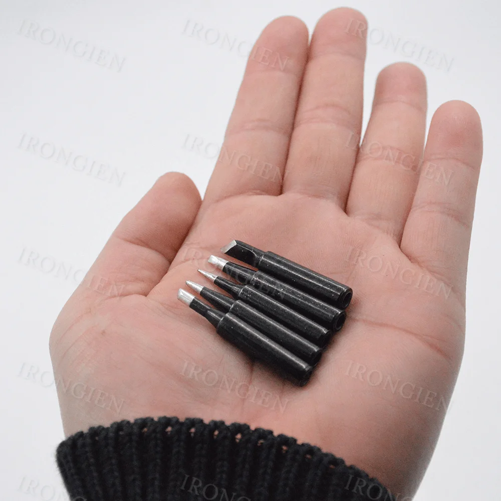 5pcs/set I+B+K+2.4D+3C Soldering Iron Tips for 900M 936 937 938 969 8586 852D Electric Soldering Iron Copper Welding Tips Black