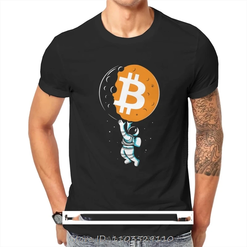 Cryptocurrency Crypto Miner Bitcoin BTC Design O-Neck T Shirt Adults Big Size Polyester Men's Clothes Harajuku Crew Fitness