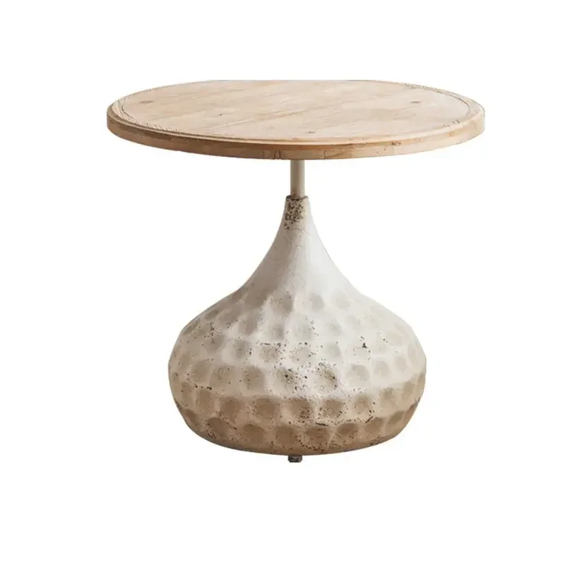 For Retro Small Round Table  Decorative Side  Living Room Roman Column Old Wrought Iron Corner Table