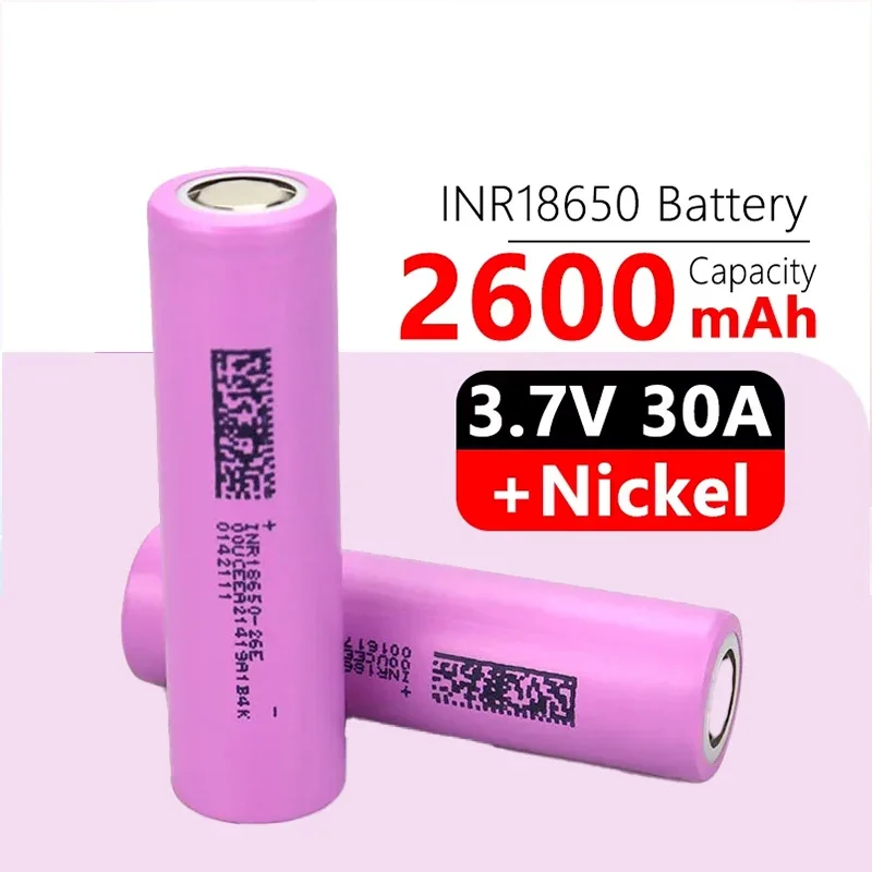 3.7V INR 18650-26E Battery 2600mAh Inr18650-26e High Discharge 20A Power Lithium batteries for Screwdriver