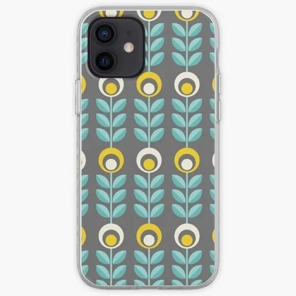 Scandinavian Flowers 08 Yellow Gray Tea  Phone Case Customizable for iPhone X XS XR Max 6 6S 7 8 Plus 11 12 13 14 Pro Max Mini