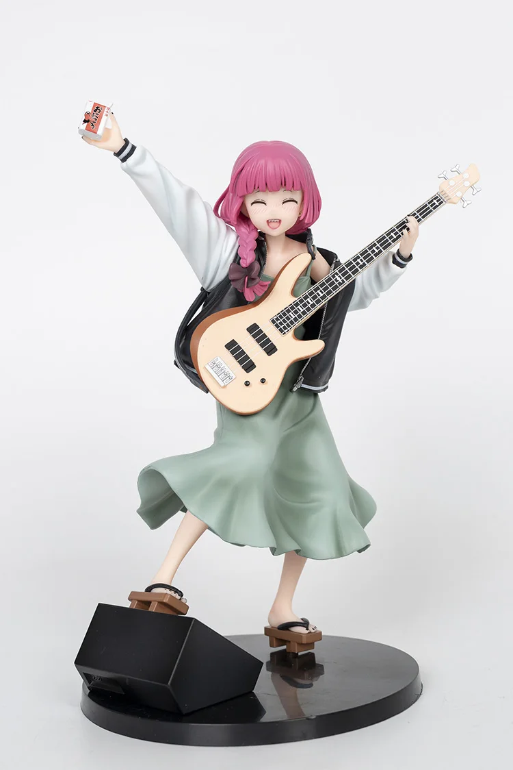 In Stock Kikuri Hiroi Anime Figure BOCCHI THE ROCK! Bassist Kikuri Hiroi Figure 3 Faces PVC Statue Collection Model OrnamentGift