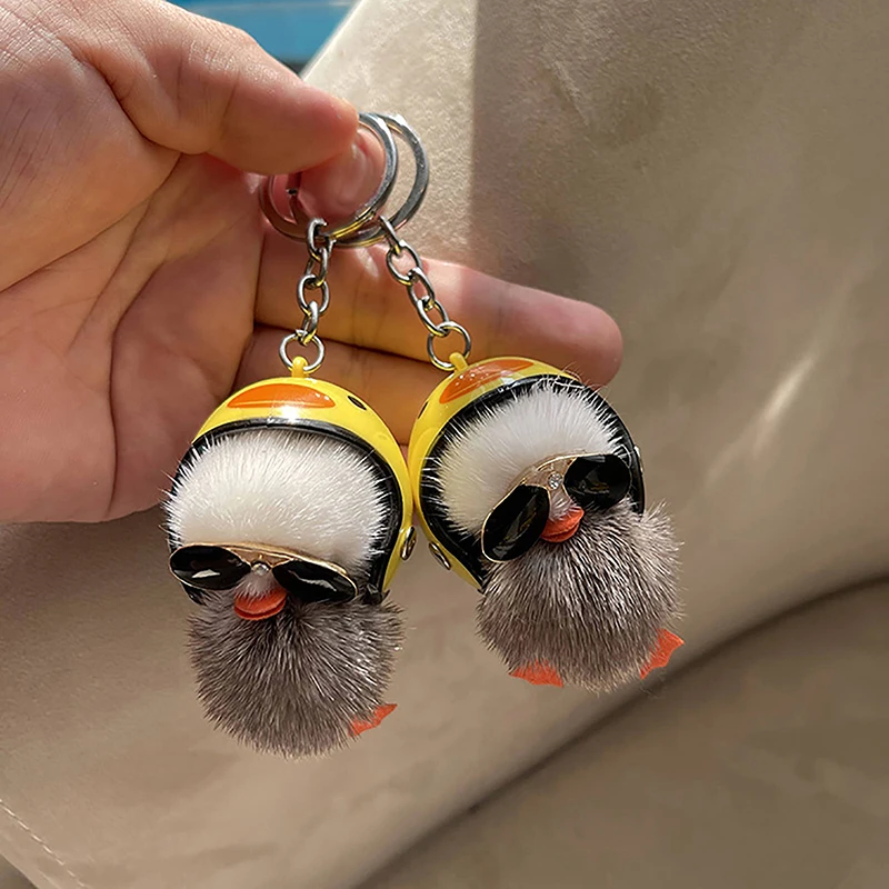 Niedlicher Plüsch-Enten-Schlüsselanhänger, Cartoon-Taschenanhänger, Auto-Ornament, Plüschtier, Handy-Hängezubehör – Detail 12