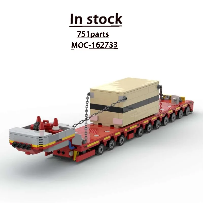 

MOC-162733 Новая модель городского 10-осного полуприцепа-платформы из строительных блоков, 751 деталь, подарок для мальчиков на день рождения и Рождество