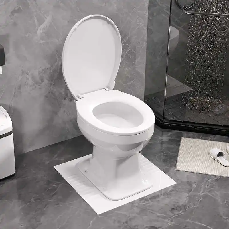 Rural no-flush straight-through toilet elderly pregnant women, dry stool ceramics, squatting will be changed to sitting