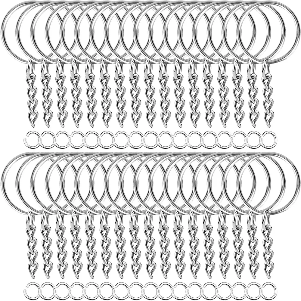 30 unids/pack llavero de Color plateado llavero dividido con cadena hebillas de escalada mosquetón llavero anillos Accesorios
