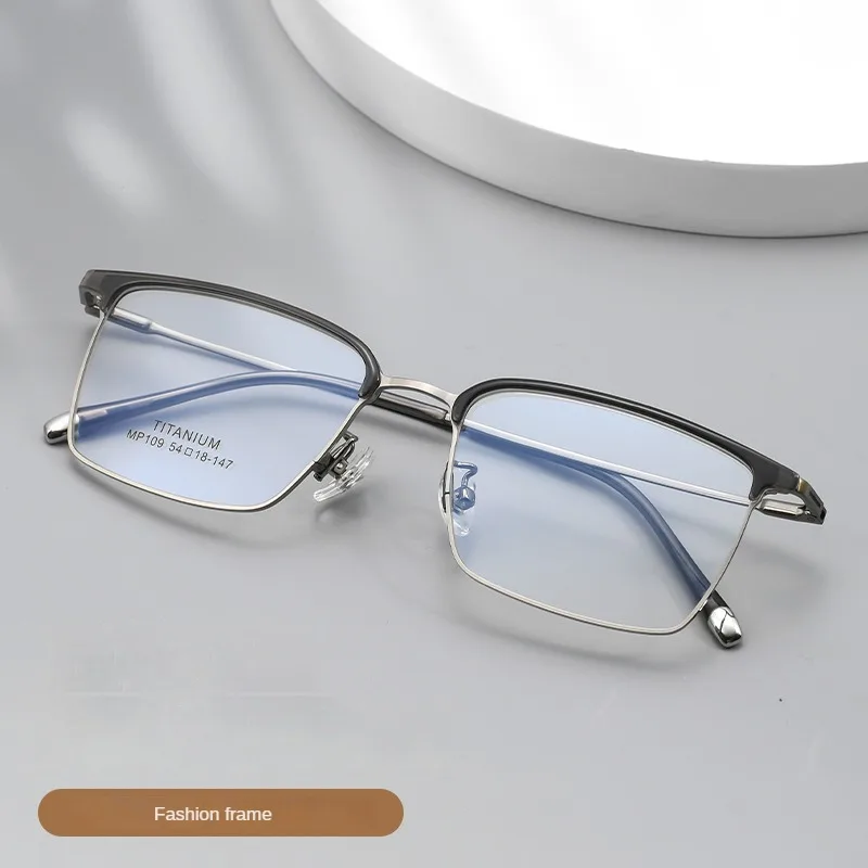 

New Fashionable Men's Glasses Ultra Light TR90+Titanium Leg Myopia Glasses Frame Luxury Black Gold Eyebrow Glasses for Women