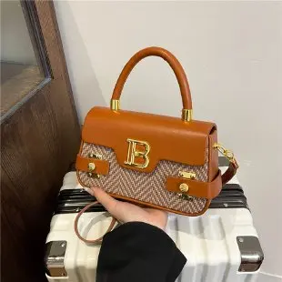 

Новая корейская женская кожаная сумка с двойным заклинанием B и пряжкой с буквой B, роскошная сумка-мессенджер, кошелек, женская сумка на плечо, роскошная дизайнерская сумка