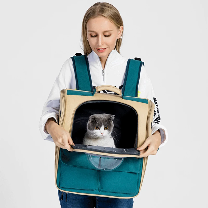 Type 1203 Pet Bag Cat Go Out Large-Capacity Dog Canvas School Bag Carry Portable Shoulder Cat Bag Pet Cat Backpack