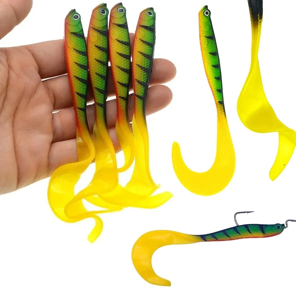 

1pc/3pcs 120mm 7g Long Tail Soft Fishing Lure Bait Worm Pesca Peche Carp Bass Tackle Wobbler Swim Lures