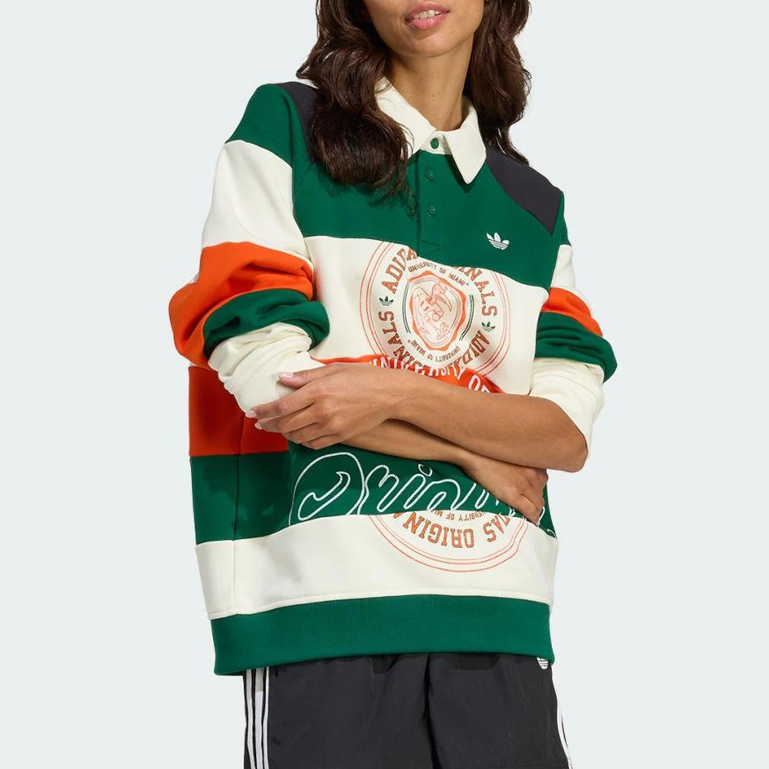 Adidas Originals Trefoil Women's Loose Patchwork Hooded Sweatshirt KF2329