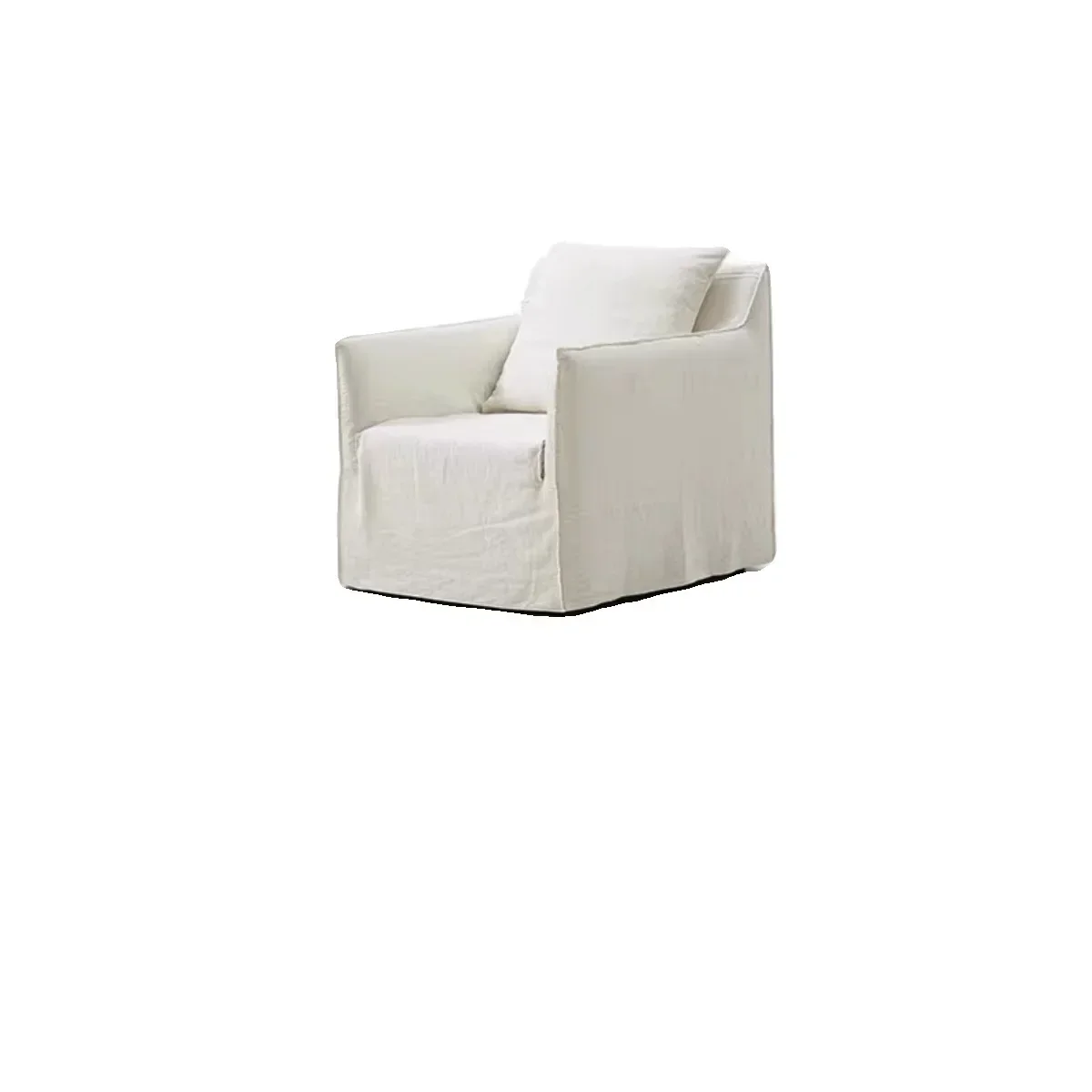 Linen sofa minimalist modern cotton and linen three-person straight row removable and washable art fabric