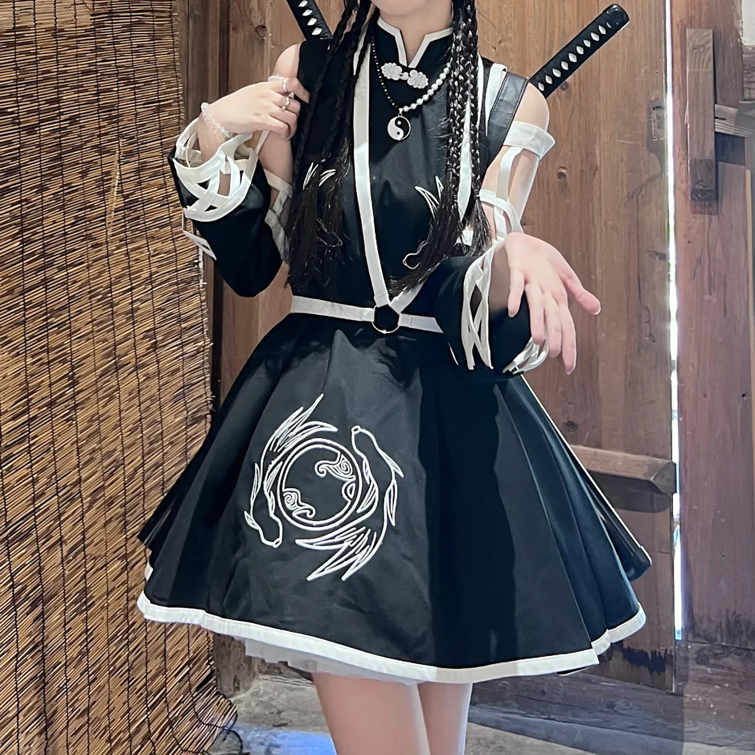 

Coalfell [New Chinese Style] Long Term Original Design Pisces Koi Op Dress Long Sleeve Chinese Style Lolita Dress