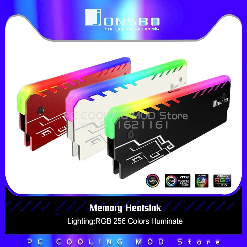 JONSBO PC Case RGB Memory RAM Cooler dissipatore di calore raffreddamento copertura del radiatore Shell alluminio RAM Vest RGB illumina la