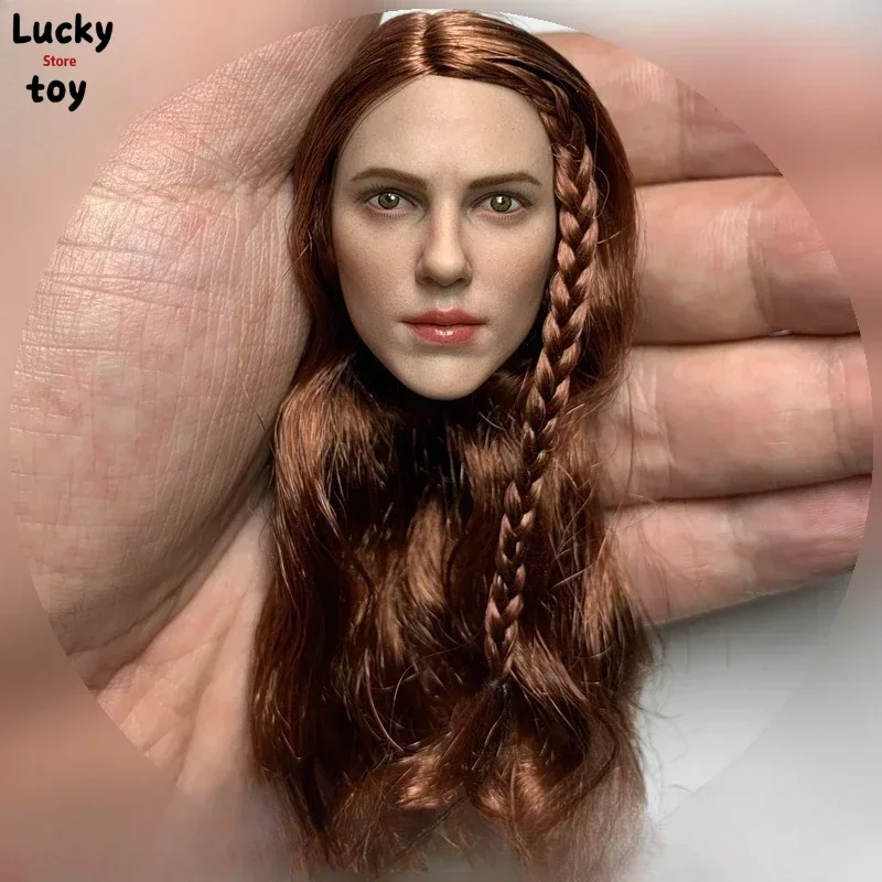 NR30 1/6 Scale Star Girl Head Carving Johansson Head Sculpt Long Brown Hair Model for 12'' Female Soldier Toys