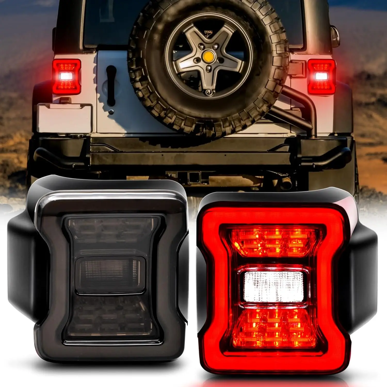 

LED Tail Light For Jeep Wrangler JK JKU 2007-2018 Rear Lights Assembly Running Brake Reverse Turn Signal Light Tail Lamp Kit