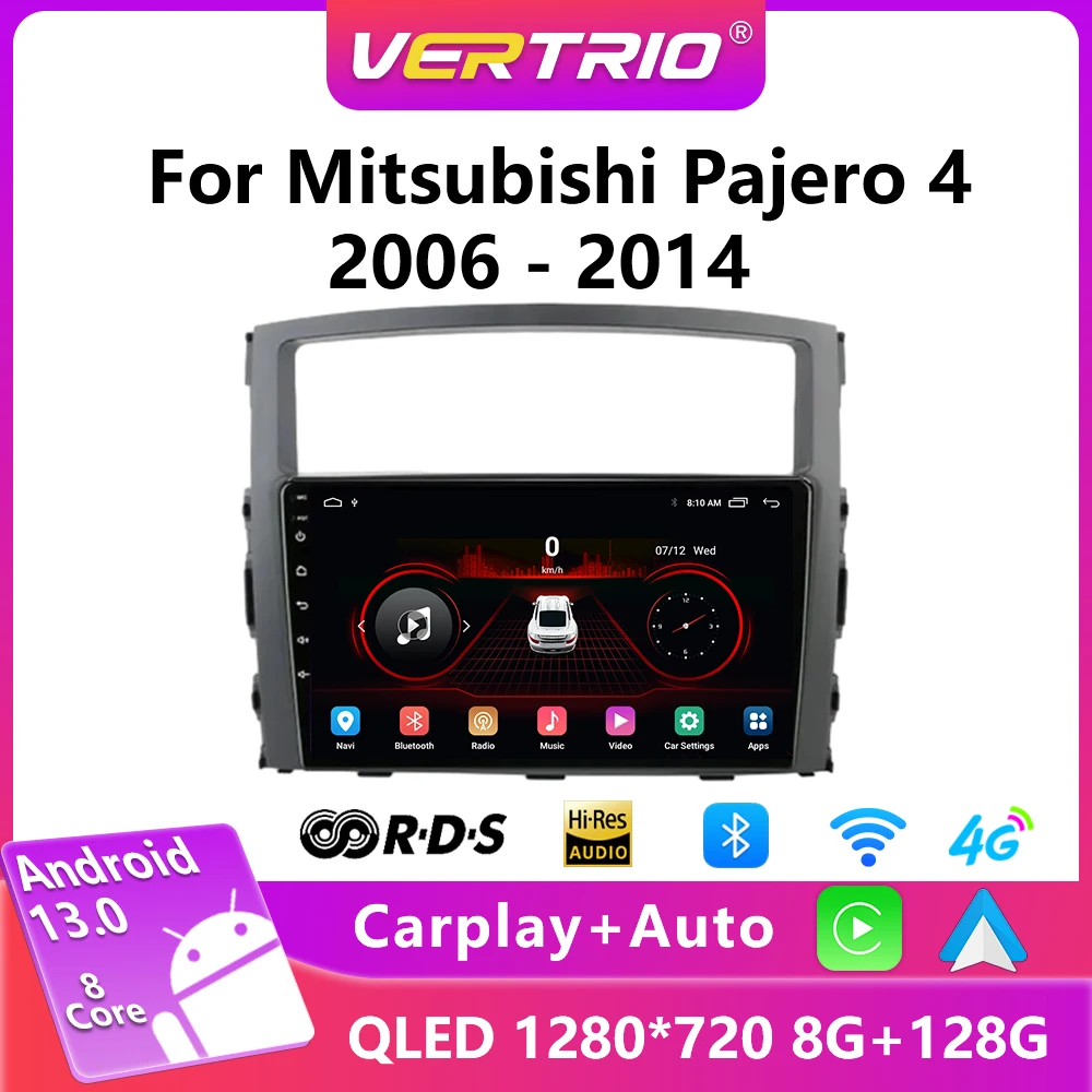 

4G Carplay For Mitsubishi Pajero 4 V80 V90 2006 - 2014 Pajero 4 Car Radio Multimedia Video Player Navigation Stereo Android Auto GPS Stereo No 2din 2 din DVD Head Unit