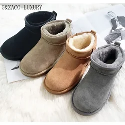 Classic Austraila Boots Sheepskin Boots Woman Winter Genuine Leather Real Wool Fur Snow Boots Women's Thickened Cotton Shoes