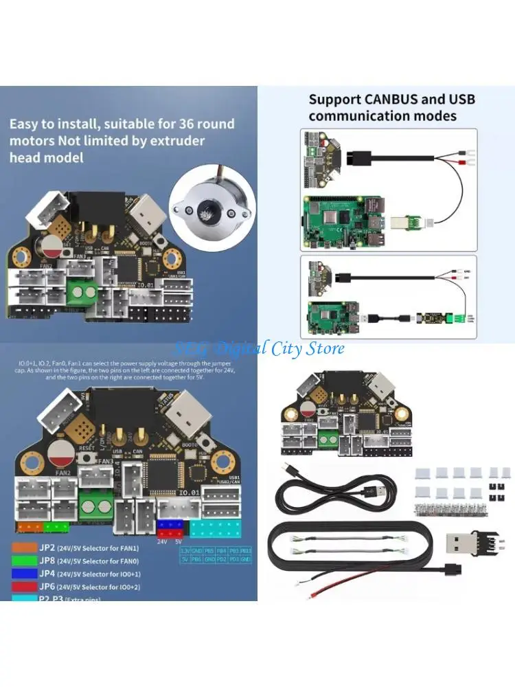

U75B Высокие температуры H36 Klipper Canbus Tool Poard для NEMA14/36 мм моторно