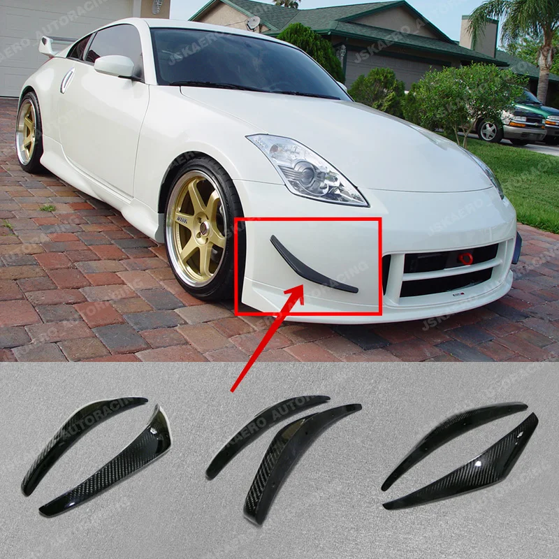 

For Nissan 350Z Z33 Carbon Fiber Front Bumper Canards Splitter Diffuser wing