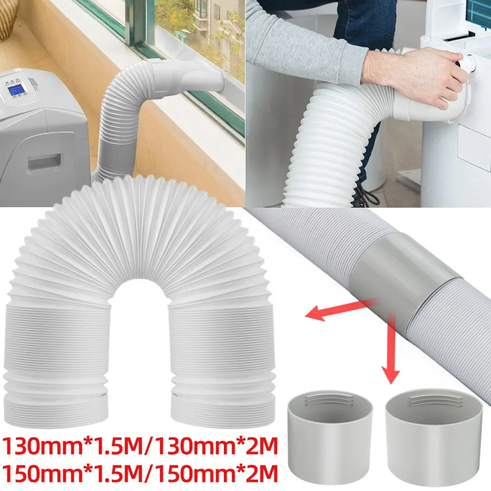 1.5M/2M Duct Extension Pipe Telescopic Flexible Air Conditioner Exhaust Hose Afor Mobile Air Conditioning Fittings Vent Hose