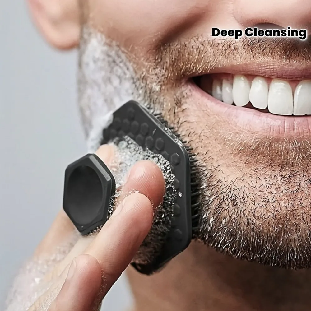 1Pc men's beard brush,soft bristle design to enhance the shaving experience,deep cleansing care tool with light skin massage function - ergonomic design makes shaving more convenient and smooth，birthday gifts to buy a good choice for boyfriend and family.