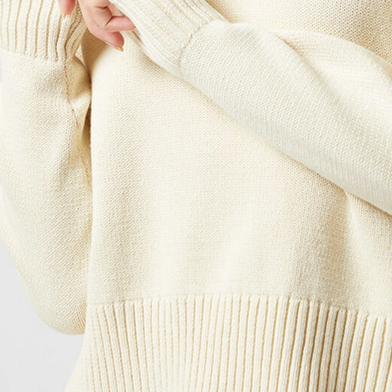 

Винтажный женский свитер с v-образным вырезом, осень-зима, модные повседневные однотонные вязаные свободные топы с длинными рукавами