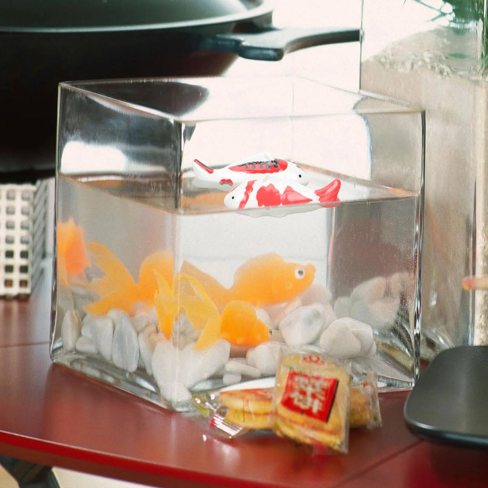 ของตกแต่งตู้ปลาเซรามิก 3 ชิ้น รูปปลาลอยน้ำ ของประดับตกแต่งตู้ปลา ของตกแต่งบ้านสไตล์มินิมอล ของตกแต่งเซรามิกลอยน้ำ