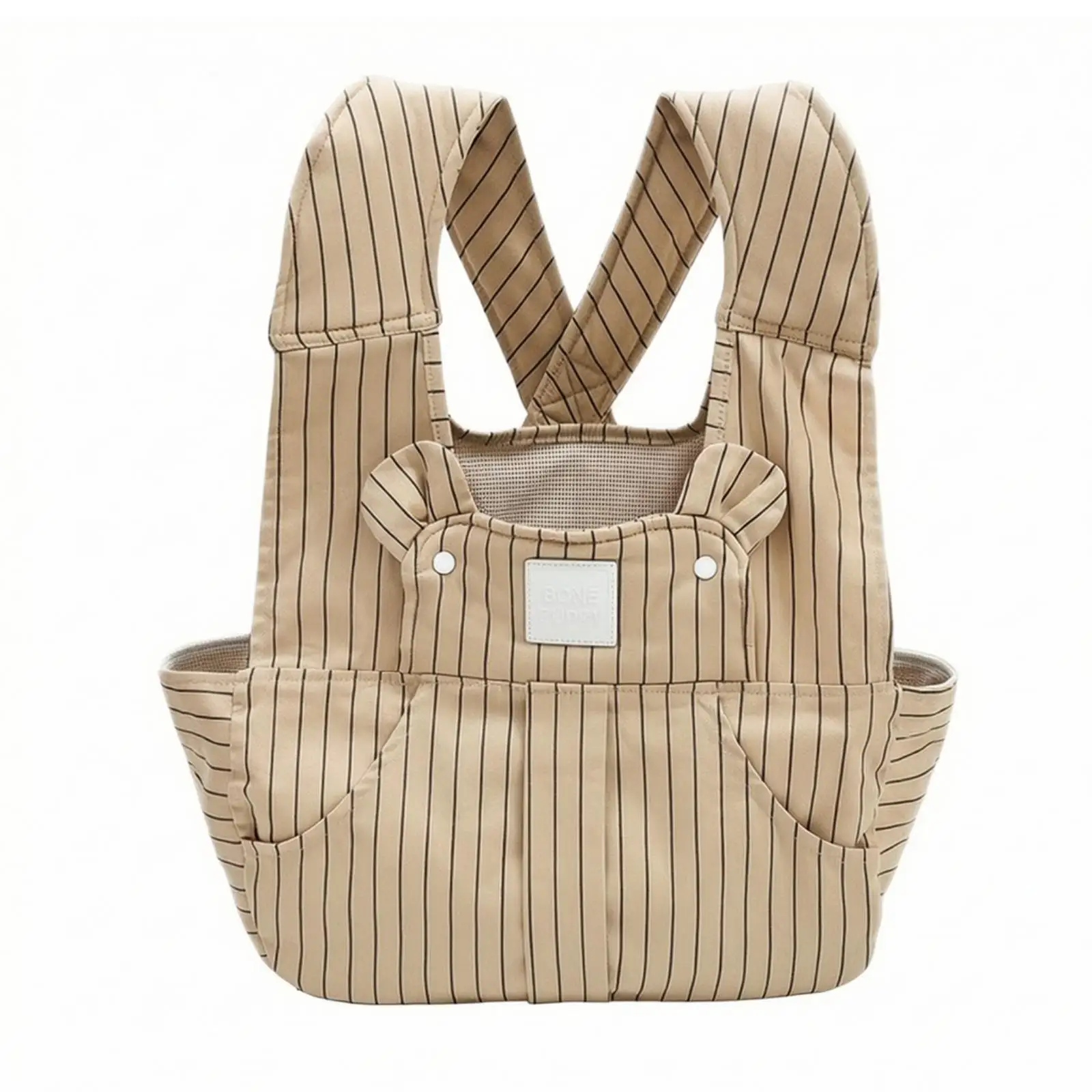 Pet Backpack Hands Dog Backpack Carrier Striped Pet Carrier with Mesh Window for Cats, Small Dogs, Outings, Hiking