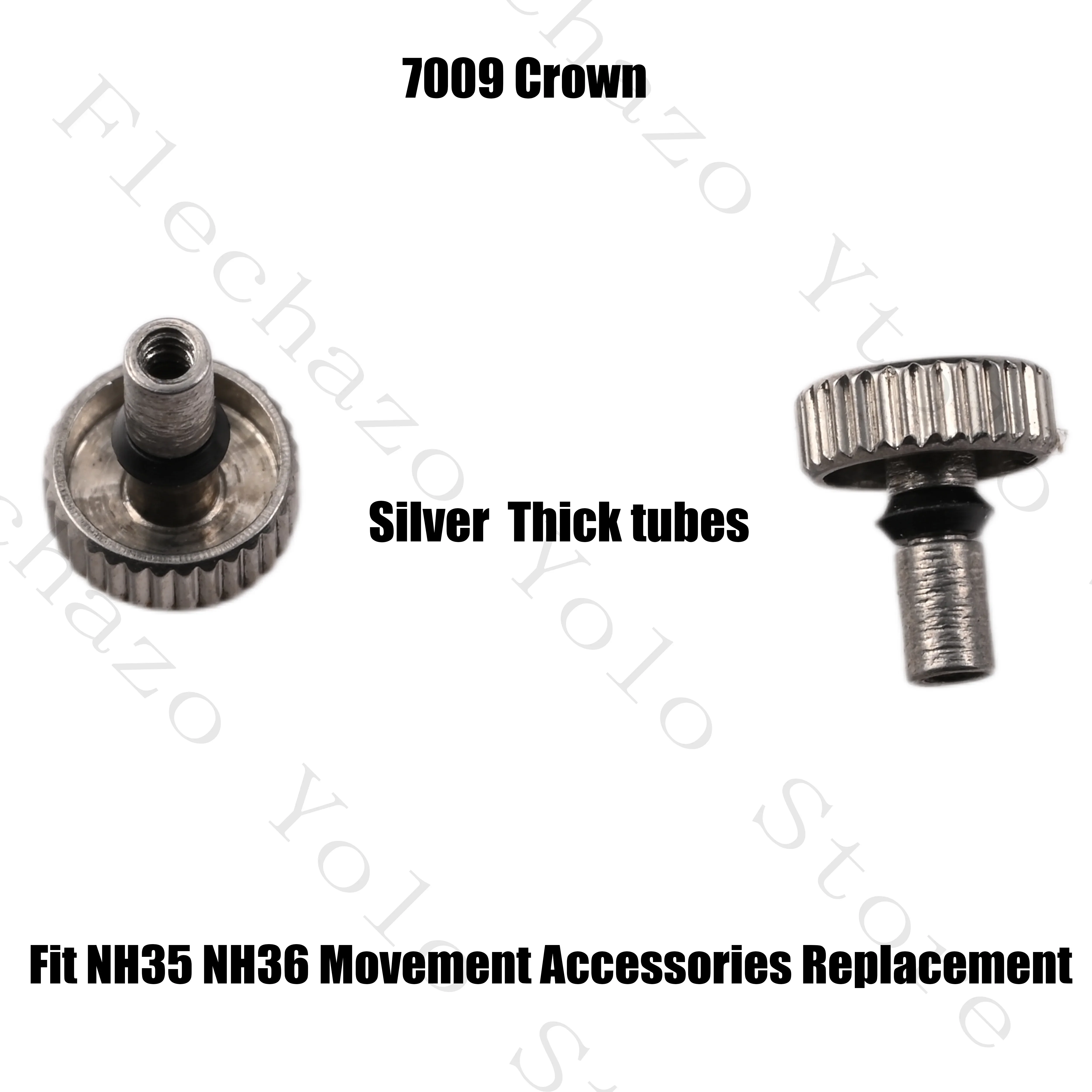 Watch Stainless Steel Crown Fit NH35 NH36 Movement Accessories Replacement Spare Parts For Seiko7009 Watch Modified Part Replac