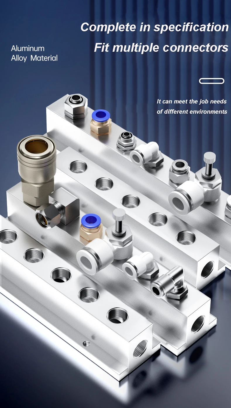 T-Typ Verteilerblock Splitter Pneumatische Luftkompressor Verteiler Fitting – Detail 4