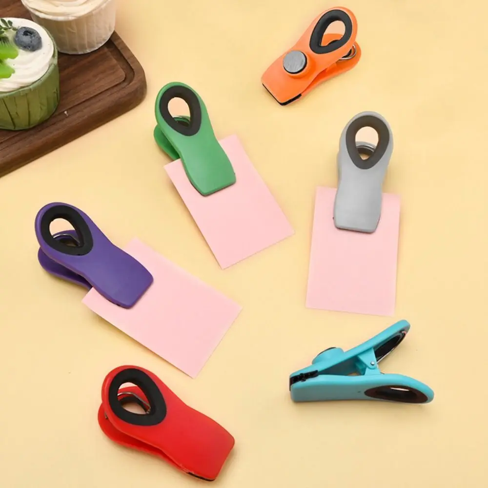 Moisture-proof Refrigerator Magnetic Clip Strong Magnet Food Grade Memo Note Magnet Clip Non-slip Food Sealing Clip Food
