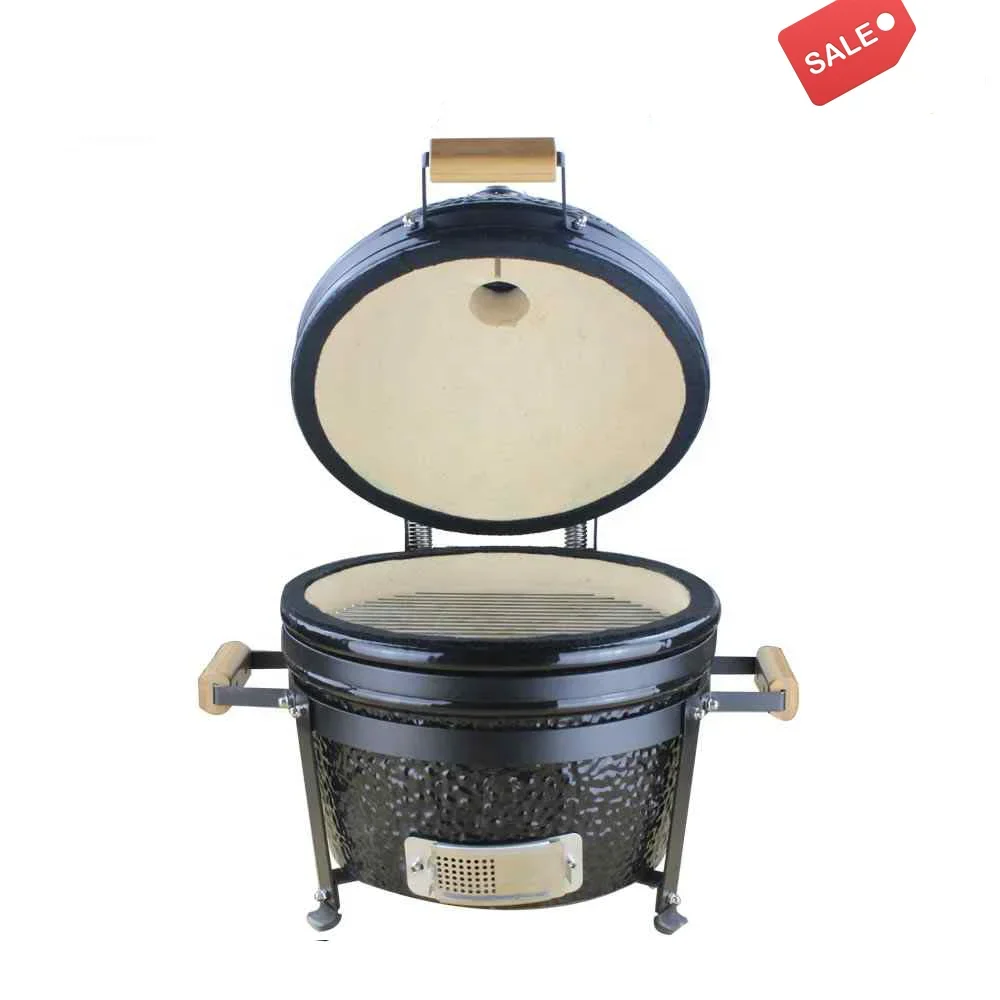 SEB KAMADO 16 Inch Outdoor Barbecue BBQ Grills Barbeque Churrasqueiria Ceramic Black Bastard Kamado Grill