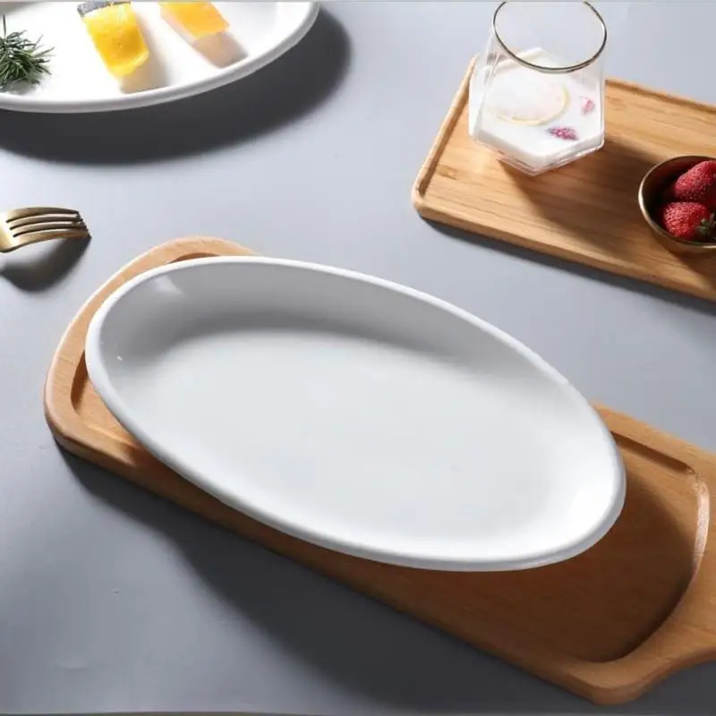 

Commercial Cerc Large Plate Pure White Di Hotel Fi Plate Creative Red-Braised Dies Oval ape Japanese Sle Diware