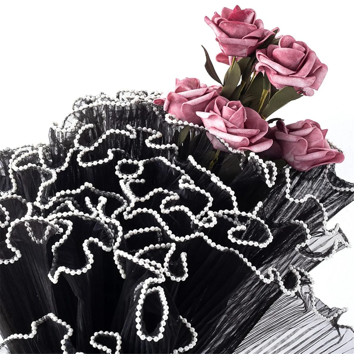 

Popular_4 Yards Flower Wrapping Paper Pearl Edge, 3pack Black
