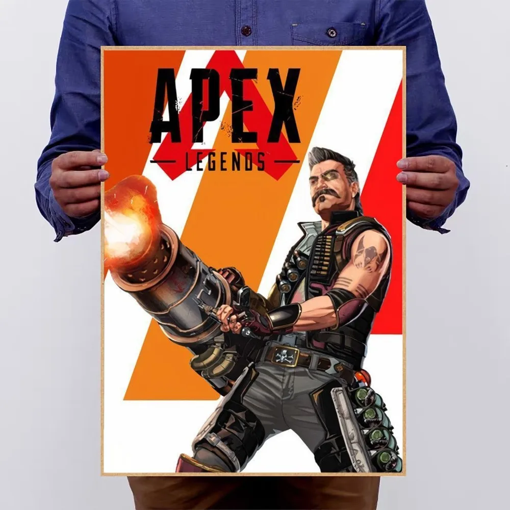 Game A-Apex Legends Poster No Framed Kraft Club Bar Paper Vintage Poster Wall Art Painting Bedroom Study Stickers