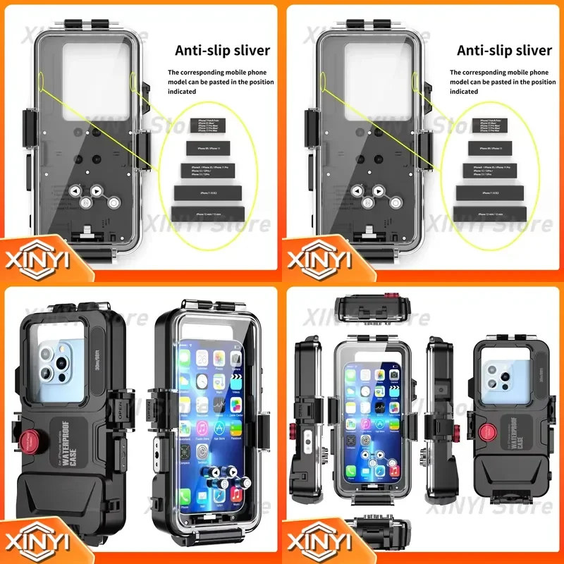 Customization Waterproof IP68 30M Underwater Diving Phone Case Shockproof Swimming Cover for iPhone 14 13 12 11 Pro Max