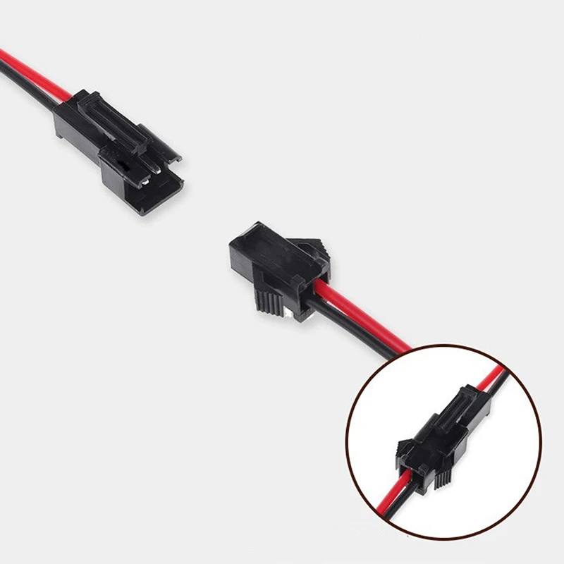 10 Pairs Long SM Connector Terminal Wire Plug Male to Female Splice Wire Connectors Red and Black Wire LED Downlight Ceiling Lam