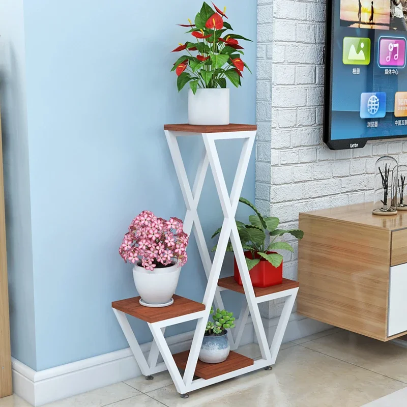 Modern Multi-Layer Wrought Iron Flower Stand-European Style Indoor Plant Rack Floor-Standing for Living Room Decor