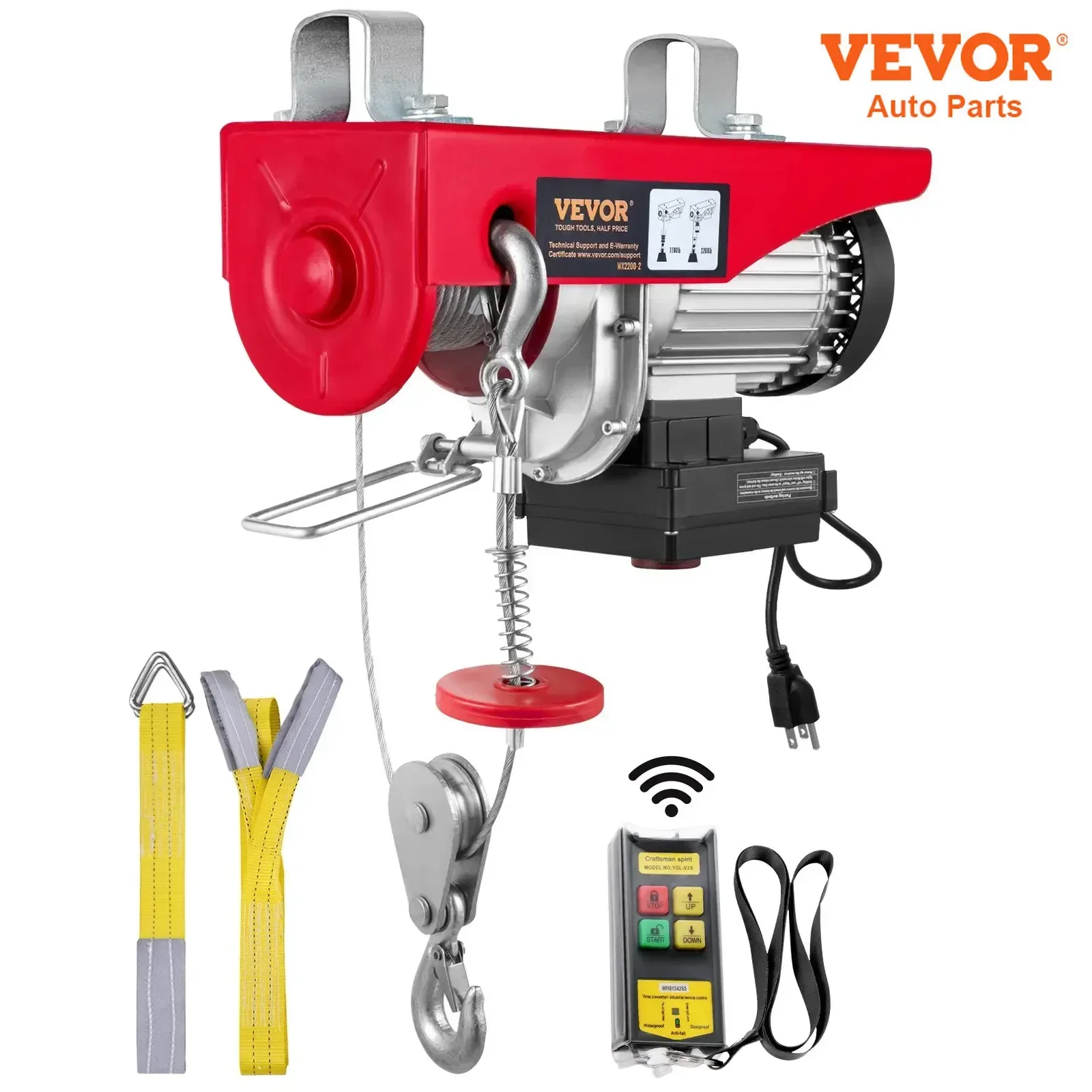 VEVOR Electric Hoist Lifting Crane Cable Hoist Winch for Boat Car Garage Elevator with Wired Remote Control Lifter 200-1000kg