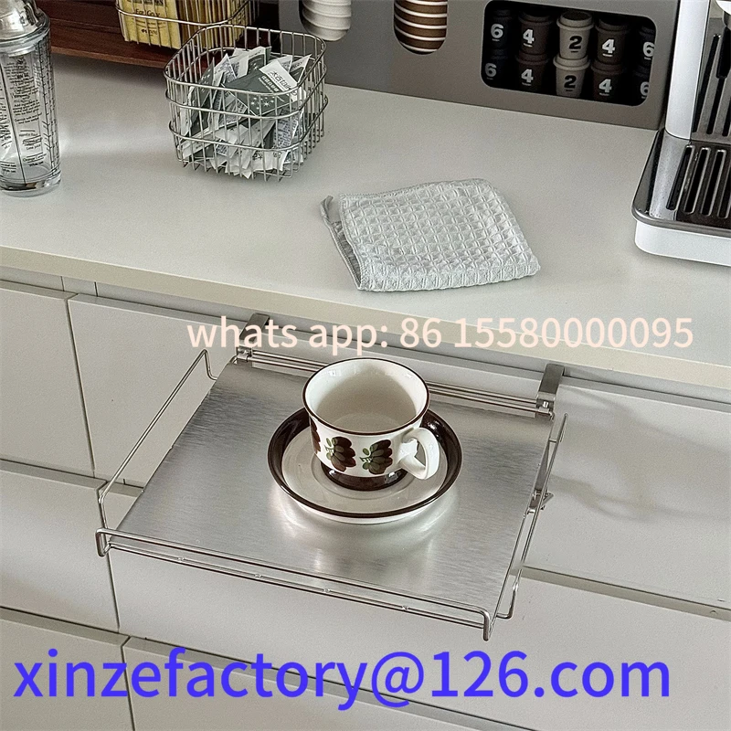 Customizable Foldable Countertop Shelf for Kitchen Cabinet Door Hanging Stainless Steel Extend Board