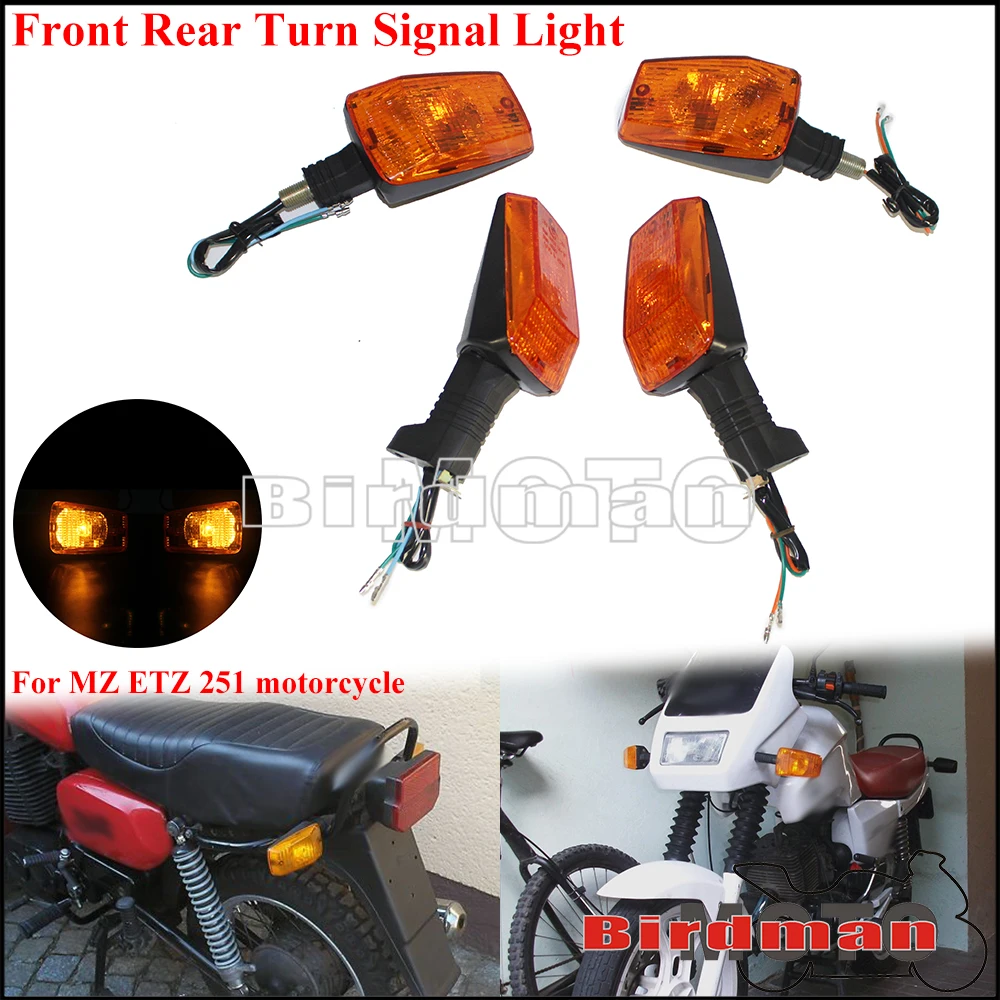 Durable Motorcycle E3 12V Filament Indicator Blinker Light For MZ ETZ 251 Amber Flasher Lamp Replacement Front Rear Signal Lamps